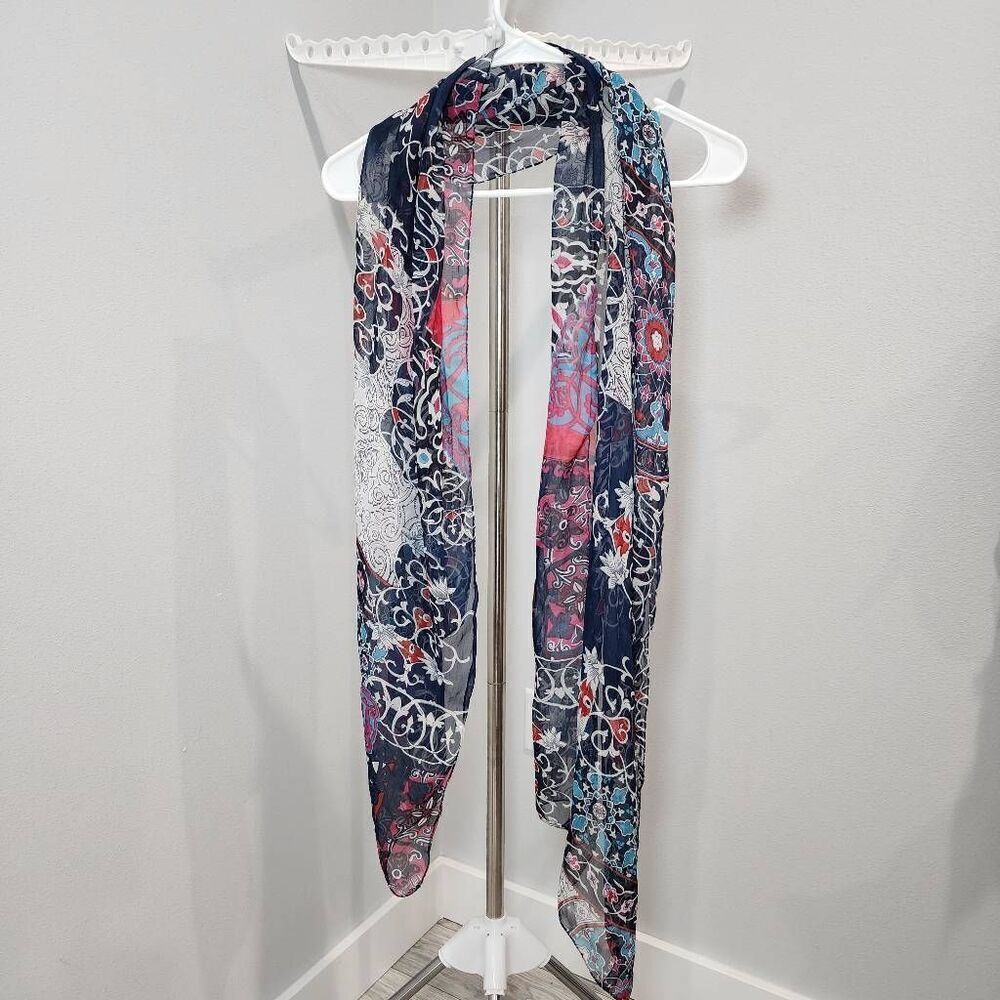Light Wide Long Shawl Abstract Scarf Wrap